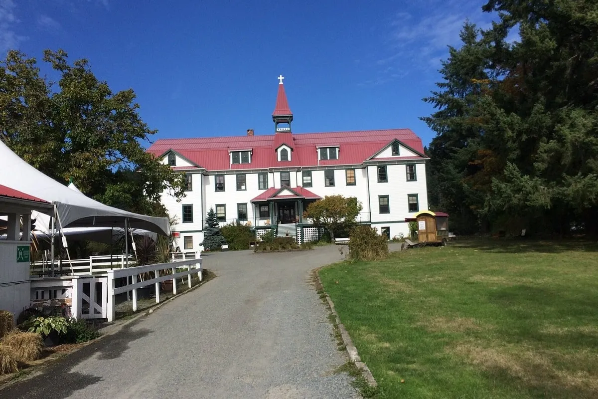 Providence Farm’s heritage building in the Cowichan Valley, BC, a farm venue for weddings and community events