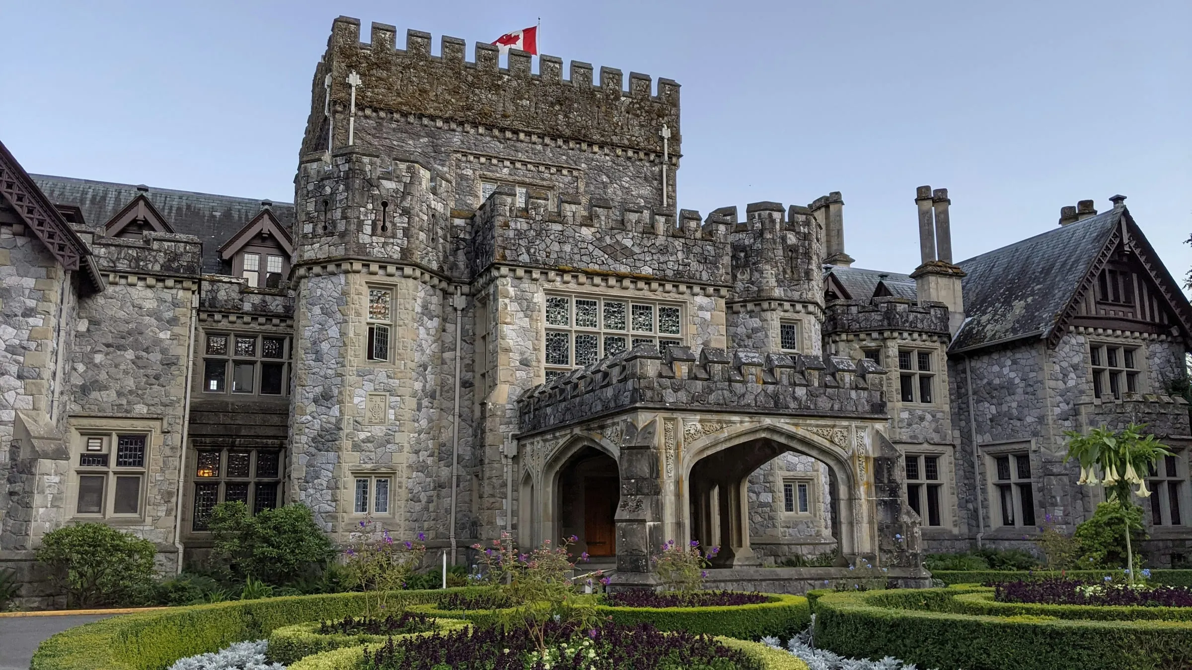 Hatley Castle and its formal gardens in Langford, BC, a historic wedding venue on Vancouver Island